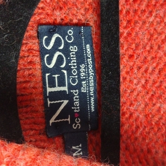 Ness Scotland Clothing Orange Alpaca Wool Cowl Neck Long Sleeve Pullover Sweater - Picture 4 of 14